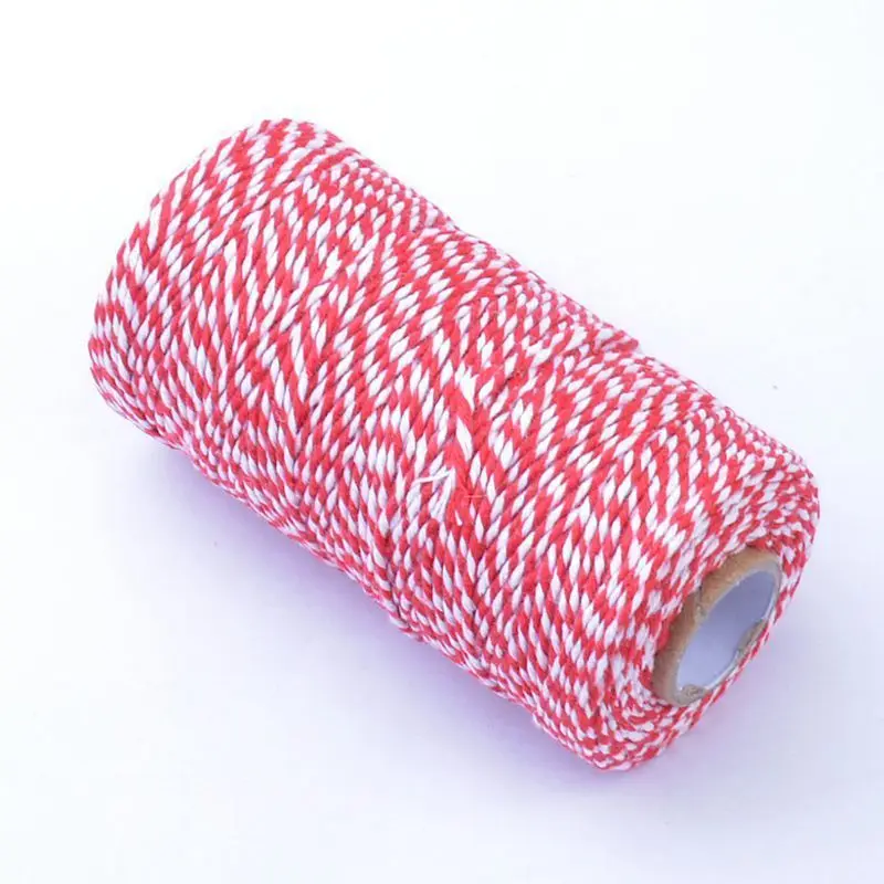 Thread Solid Cotton Rope 100m Double Colour Cotton Thread Decorative Packaging Cotton 2mm Jute Mercerized Embroidery Threads