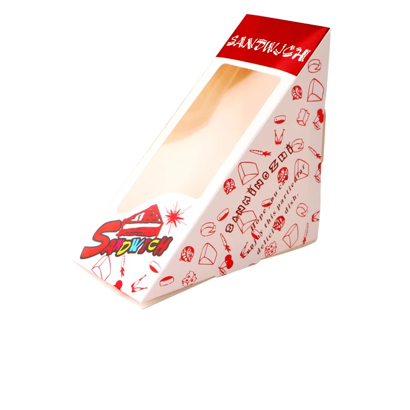 emballage triangle kraft pollution-free food grade triangle packaging raft paper box for sandwich