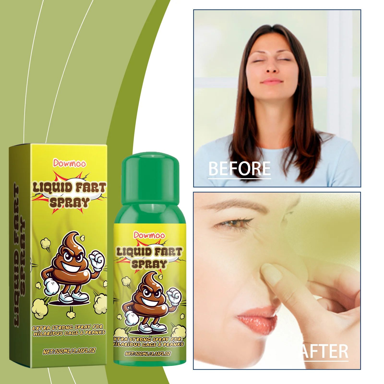 New 100ML Prank Novelties Toy Gag Joke Liquid Fart Spray Can Stink Bomb Stinky Gas Ass-Smelly Toys Great Gifts for Kids Adults