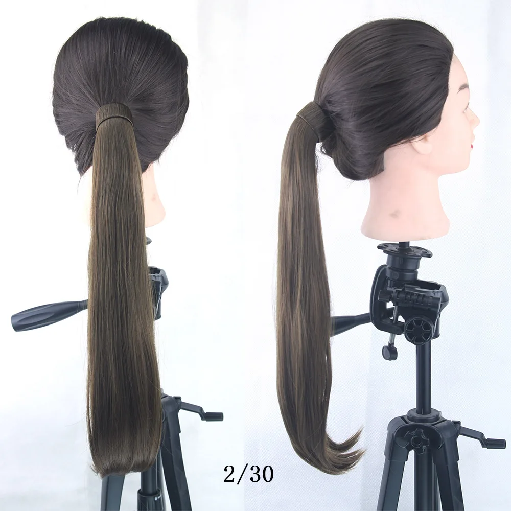 Популярные Длинные прямые Кудрявые Волнистые концы Волшебная паста светлые волосы для конского хвоста кулиска синтетические накладные волосы для конского хвоста