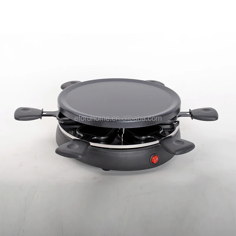 EFORU Raclette Grill 4 Persons Indoor Grill Machine Party Kitchen Electric Vertical BBQ Grill for Cheese Raclette