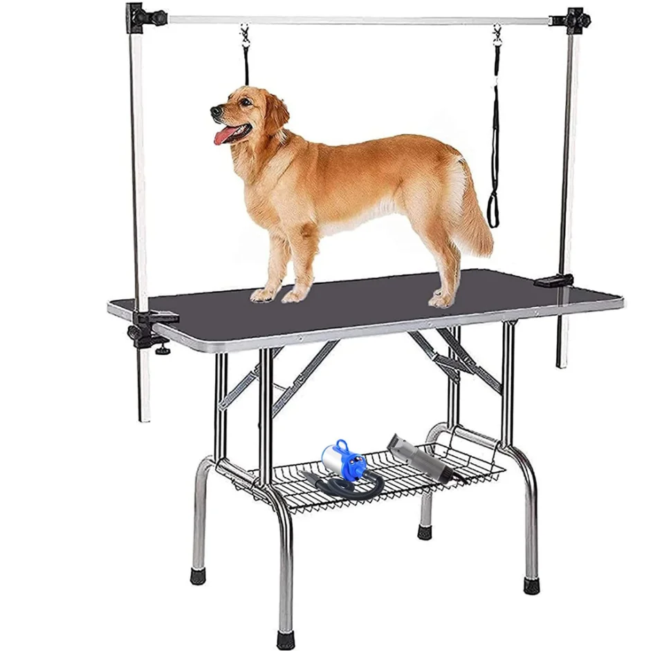 Dog Pet Grooming Table for Large Dogs Adjustable Height Heavy Duty Portable Trimming Drying Table
