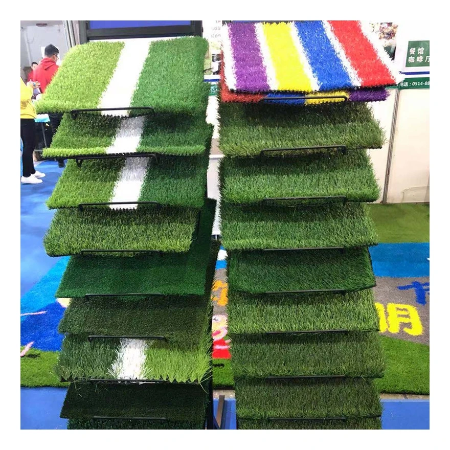 Wholesale cheap 3D sports protection artificial grass yarn, Natural Looking PP Grass tiles artificial grass