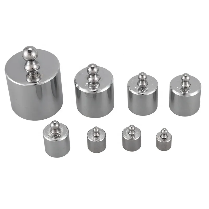 8Pcs 1000G Chrome Weight Set Calibrated Electronic Balance Palm Correction M2 Standard Weight