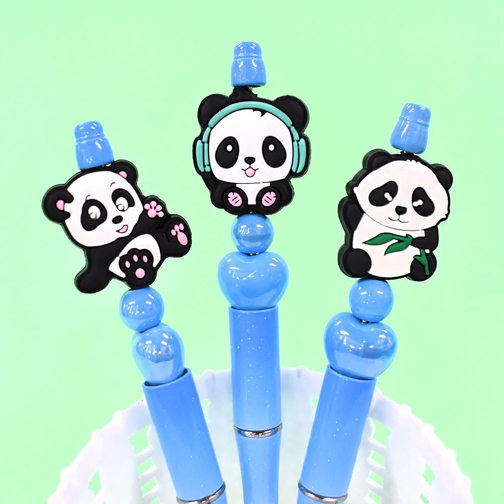 5pcs/Pack Factory Direct New Silicone Focal Beads For Pen Making Diy Pen Accessories Panda Silicone Focal Bead