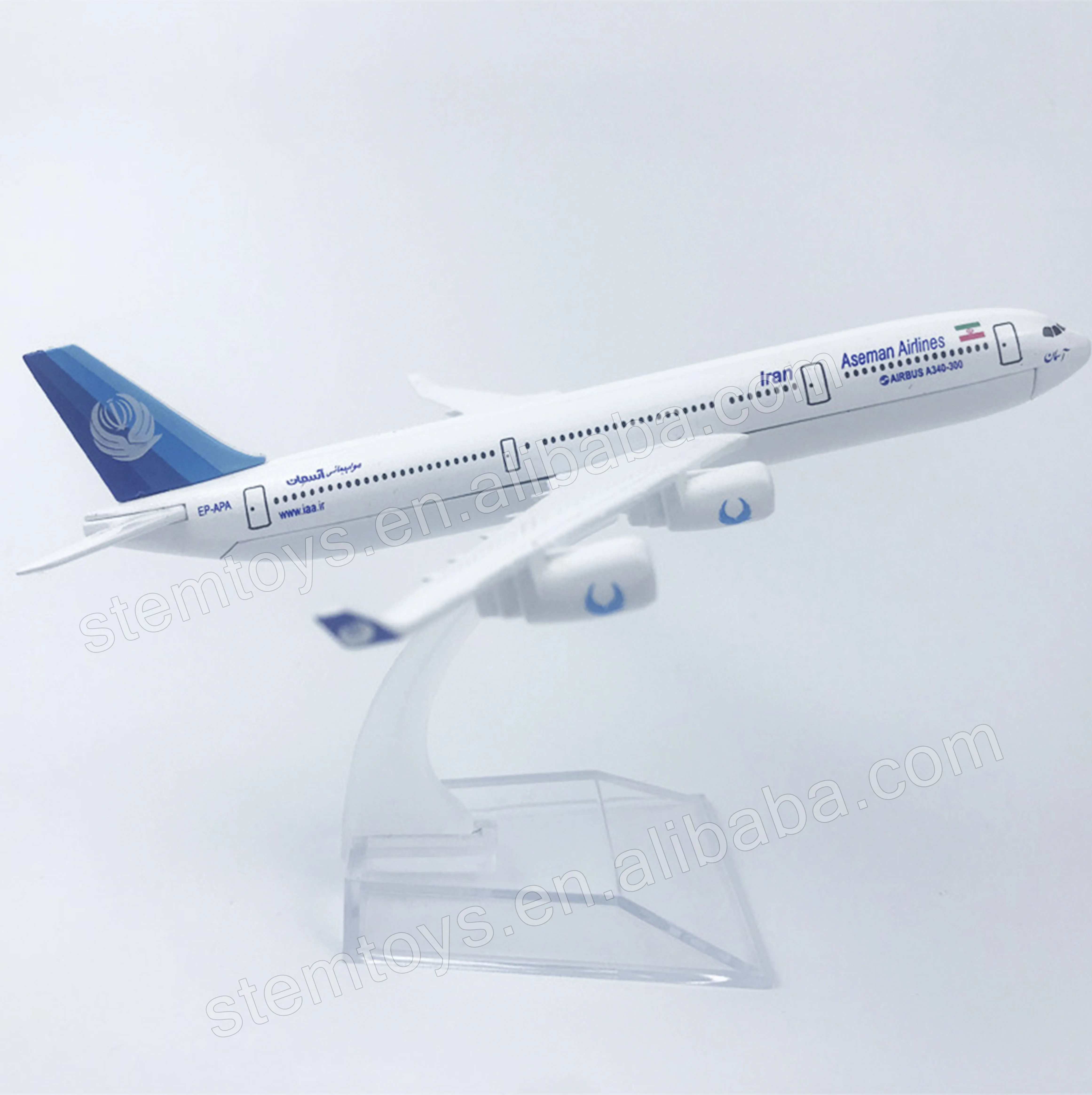 OEM 16CM Metal Plane Model Airbus Lran A340 Plane Model Boeing 340 Zinc Alloy Diecast Toys