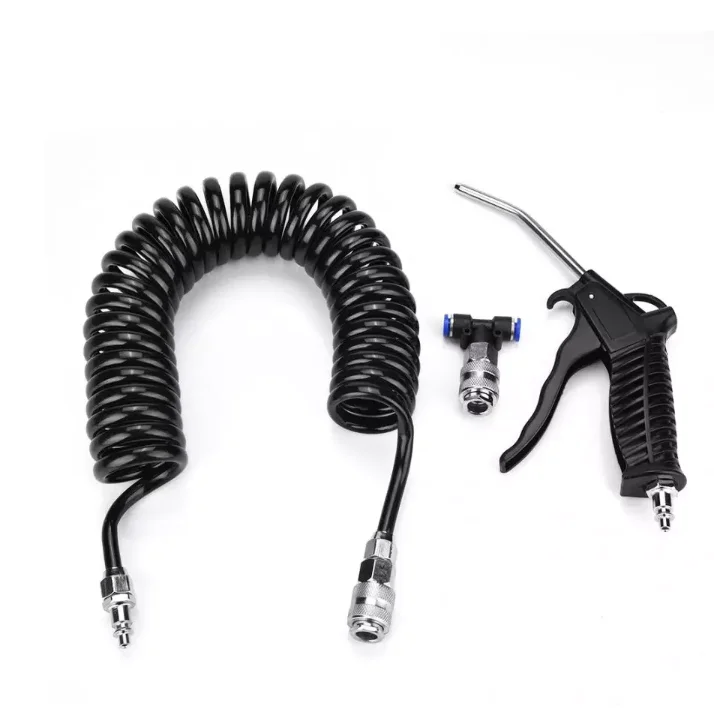 Черный пневматический пистолет для пыли, пневматический компрессор, набор для выдувания ветра с полиуретановым шлангом