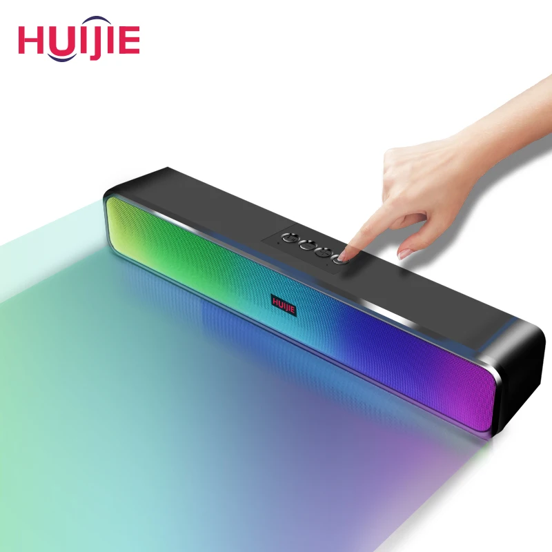HUIJIE Wireless bluetooth 2 inch sound bar high volume computer audio boses home speaker rgb speaker bar tv sound bar speaker