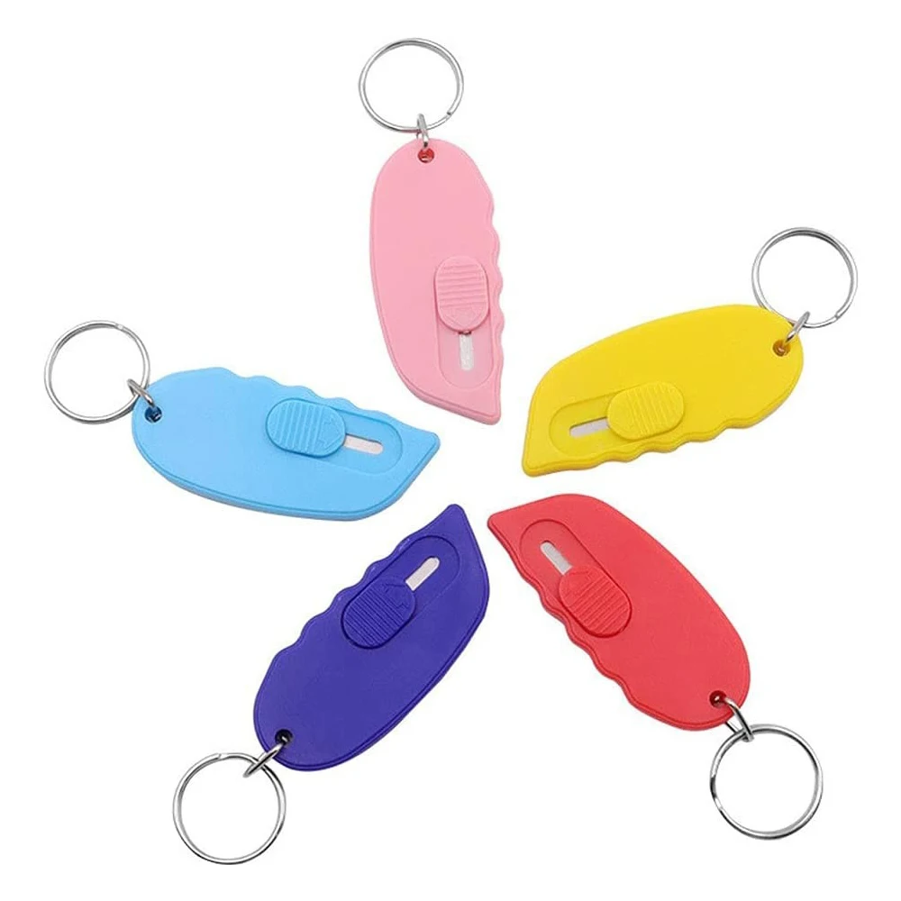Custom Logo Plastic Colorful Retractable Safety Carton Box Cutter Knife