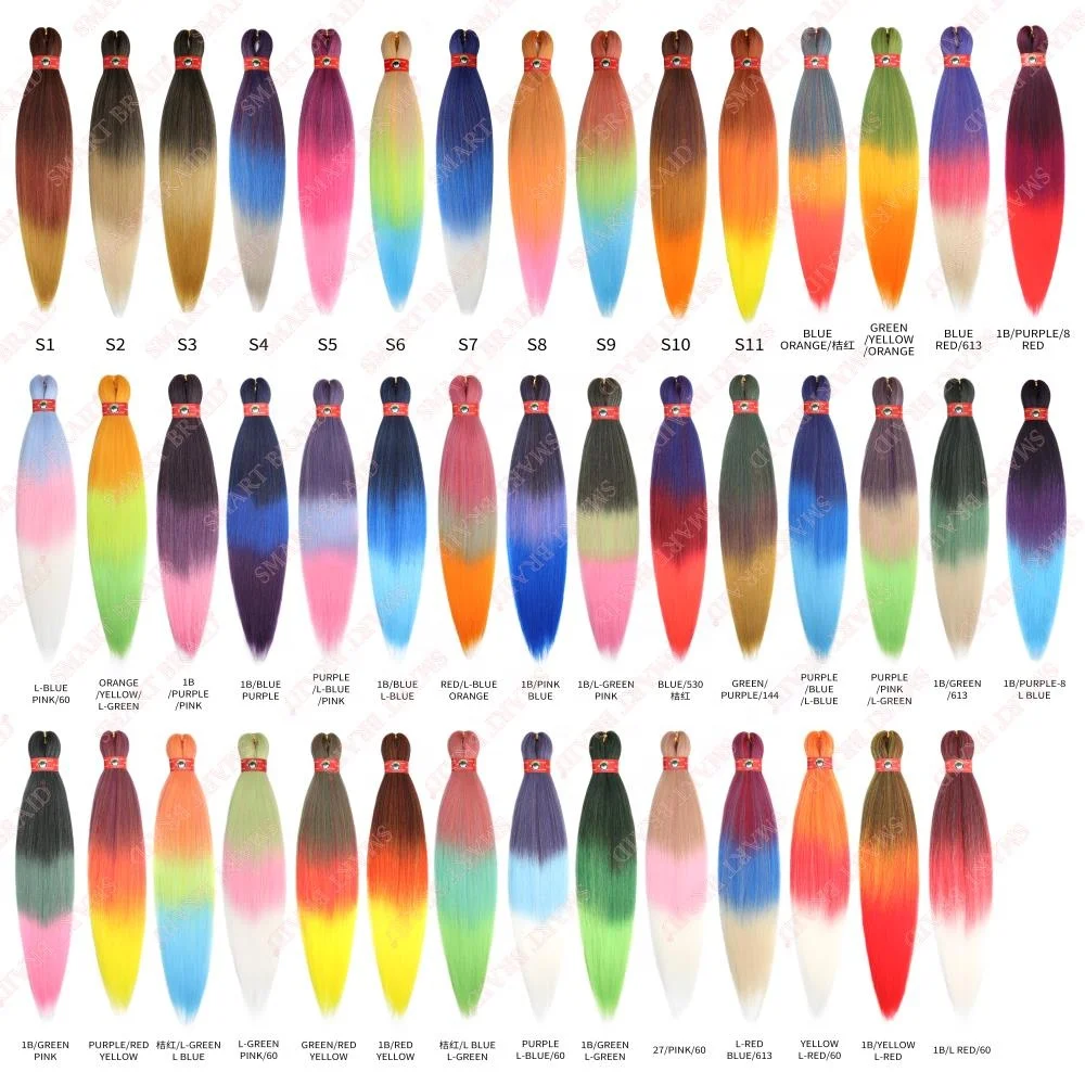 Pre Stretched Braiding Hair Long Braid Professional Synthetic Fiber Ombre Wholesale Braiding Hair Extensions