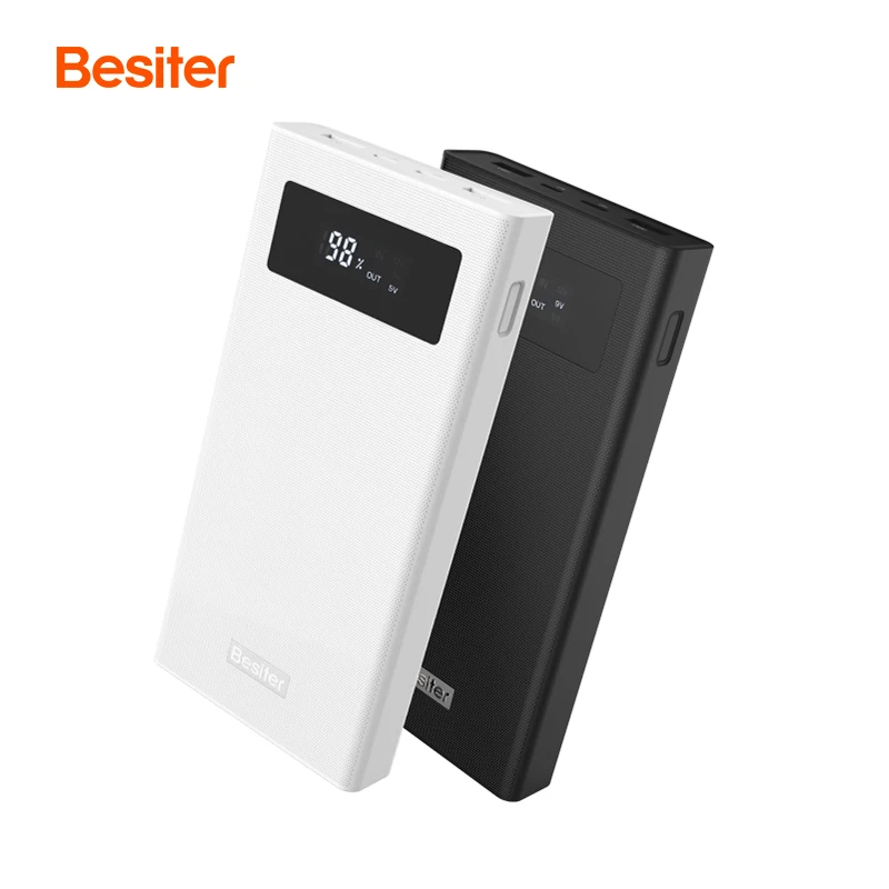 20000 мАч емкость мобильное зарядное устройство Черный power bank с двумя портами USB для быстрой зарядки ЖК-дисплеем батарея портативные зарядные устройства