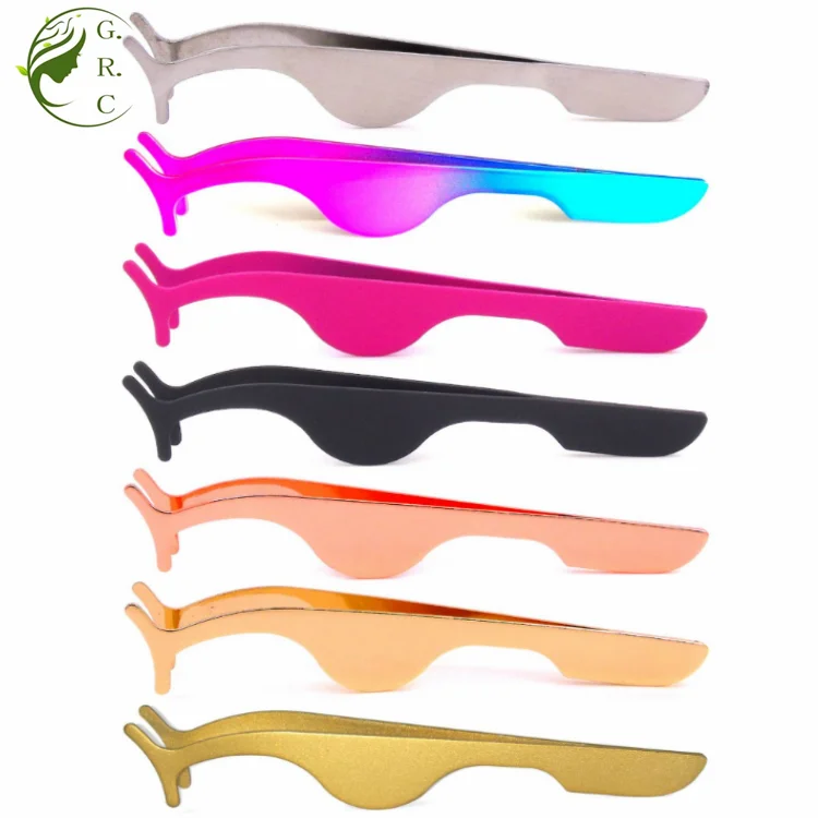 JMJ Provide Sample Many Color Choose Large Inventory Private Label Metal Eyelash Extension Steel Cosmetic Tool Eyelash Tweezer
