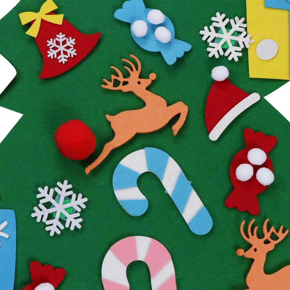 New Year Kid Toy Xmas Gifts Wall Christmas Decoration DIY Felt Christmas Tree With 26PCS Ornament