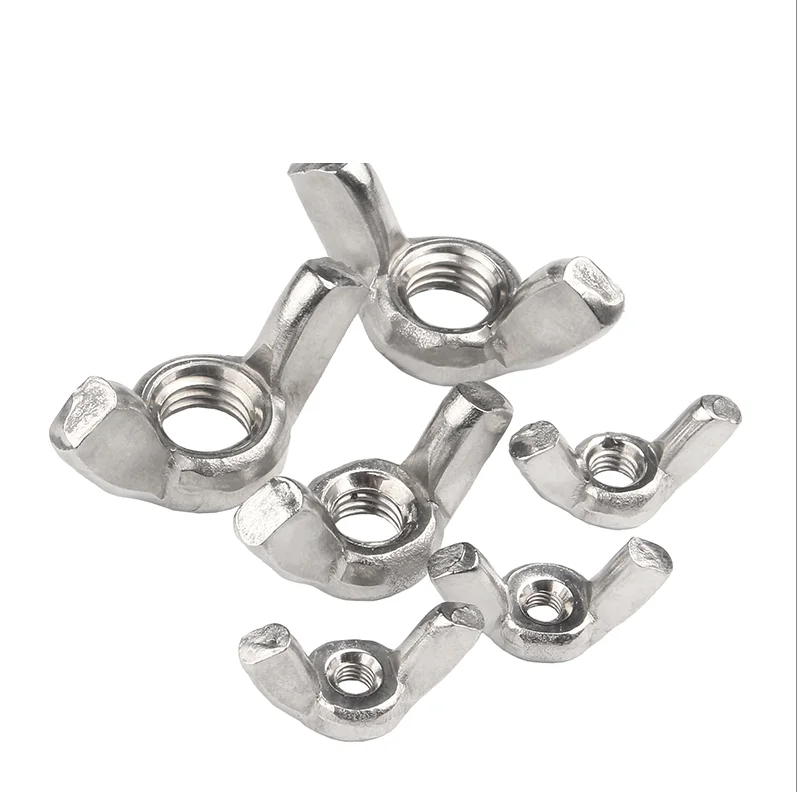 Nuts galvanized butterfly nut DIN315 stainless steel Hand tightening claw butterfly type Yuanbao screw Wing Nut astm