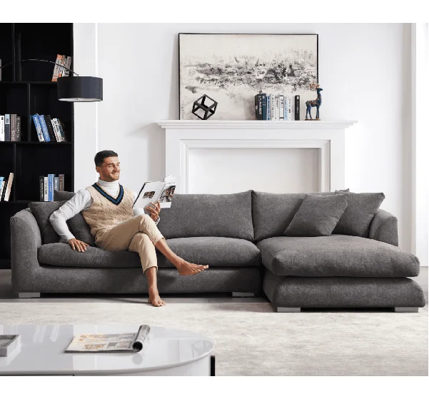 Leather or fabric Italian living room sofas chaise corner sofa slipcovers set furniture sectional sofa