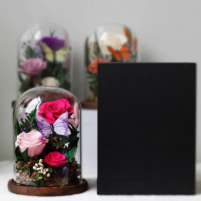 C-31 Eternal Flower Senior Affection Day Gift Rose Real Flower Glass Cover Little Prince Birthday Gift Christmas