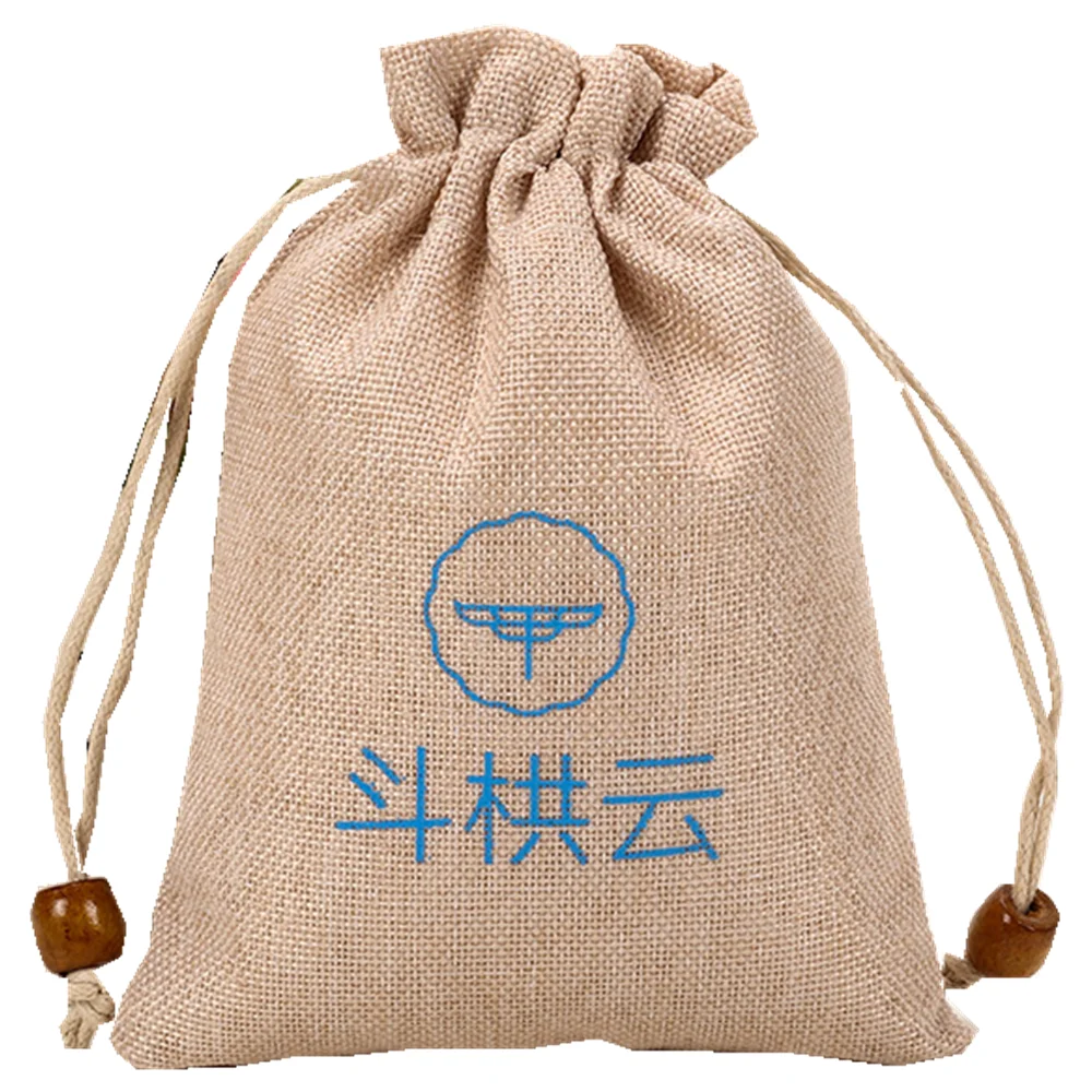 
Burlap custom linen color jute ruffle drawstring bags with customized size and logo promotional gift bag jewelry pouch 