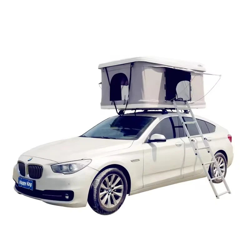 Outdoor White Grey Hard Shell Rooftop Tent for Cars hotel Travel