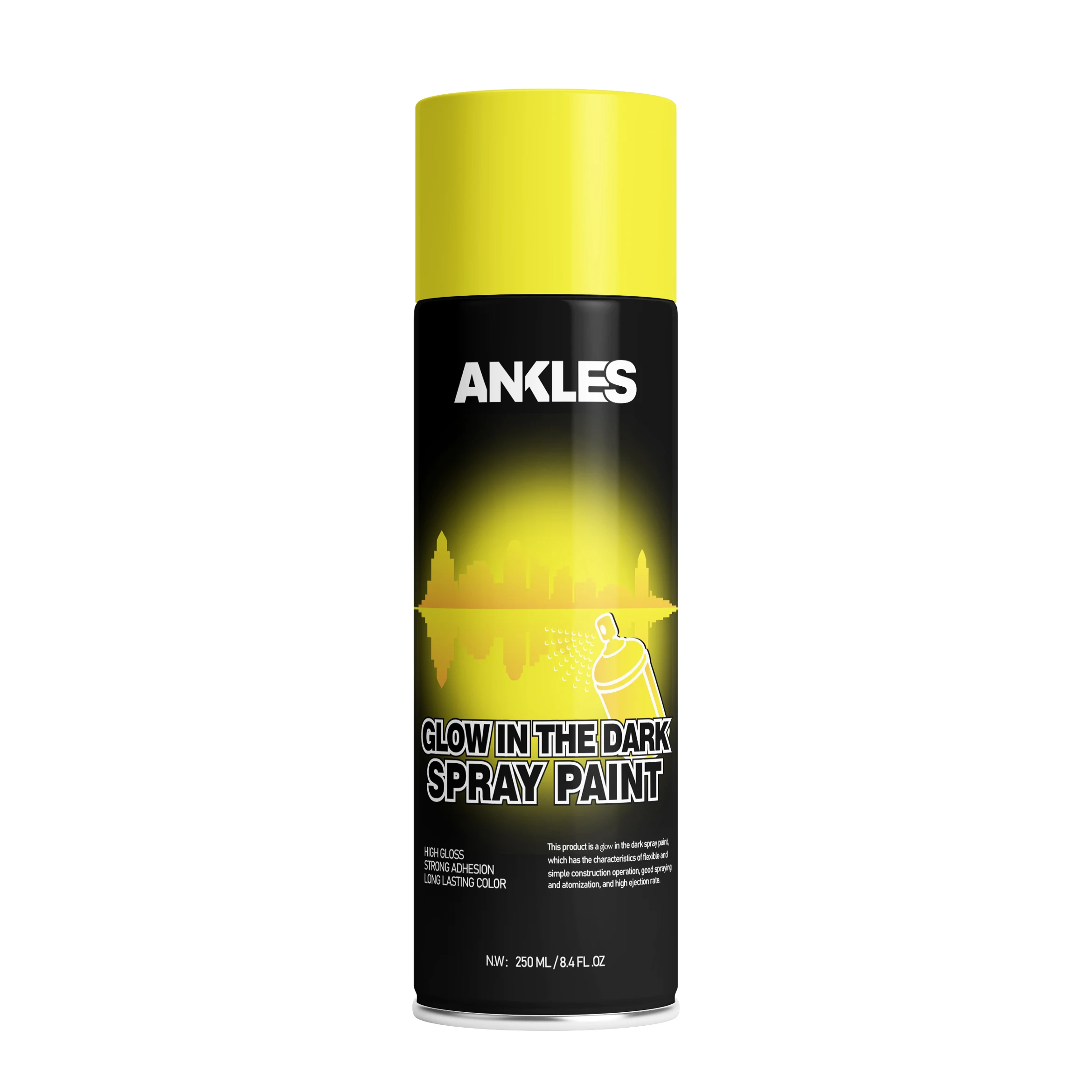 ANKLES 450ml Graffiti Fluorescent Blue Colour Sublimation Acrylic Spray Paint Glows in the Dark Spray