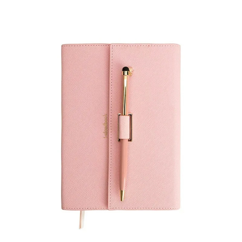 Custom Logo PU Leather Cover With Magnetic Pen Set Holder Closure Journal Notebook Diary Pregnancy Planner