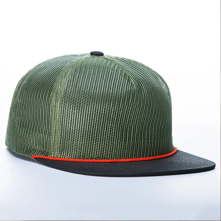 High Quality 100% Polyester Customize Camouflage 6 Panel Full Mesh Cap With Custom Woven Patch Running Cap
