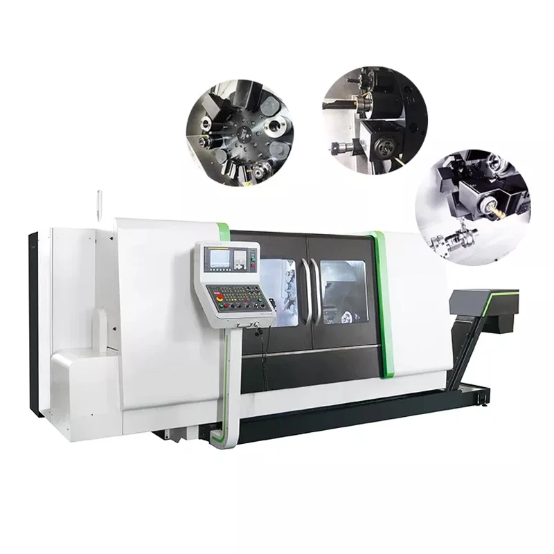 Big HT13 CNC Automatic Metal Turning Center 4 axis 5 axis Heavy Cutting Cnc Lathe Machine