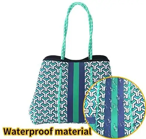 Customized Neoprene Tote Bag for Ladies Large Capacity Beach Totebags Reusable Shopping Bags Fashion Shoulder Bags Women Handbag