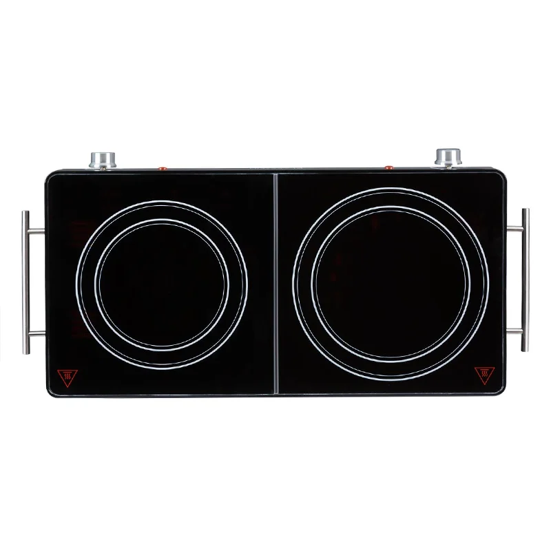 Customization Household Cooking Glass Ceramic Electric Stove Portable Countertop Burner Double Infrared Cooker