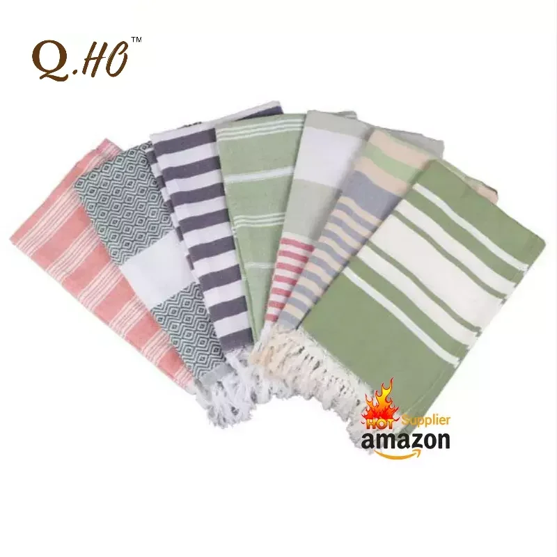 China factory new design breathable fast drying 100% cotton Turkey sand free beach towel