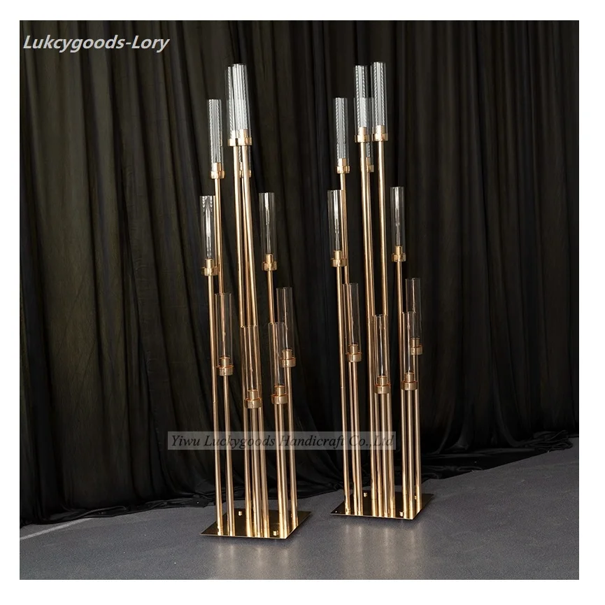 LG20190103-2 single head crystal candlesticks for wedding table centerpiece