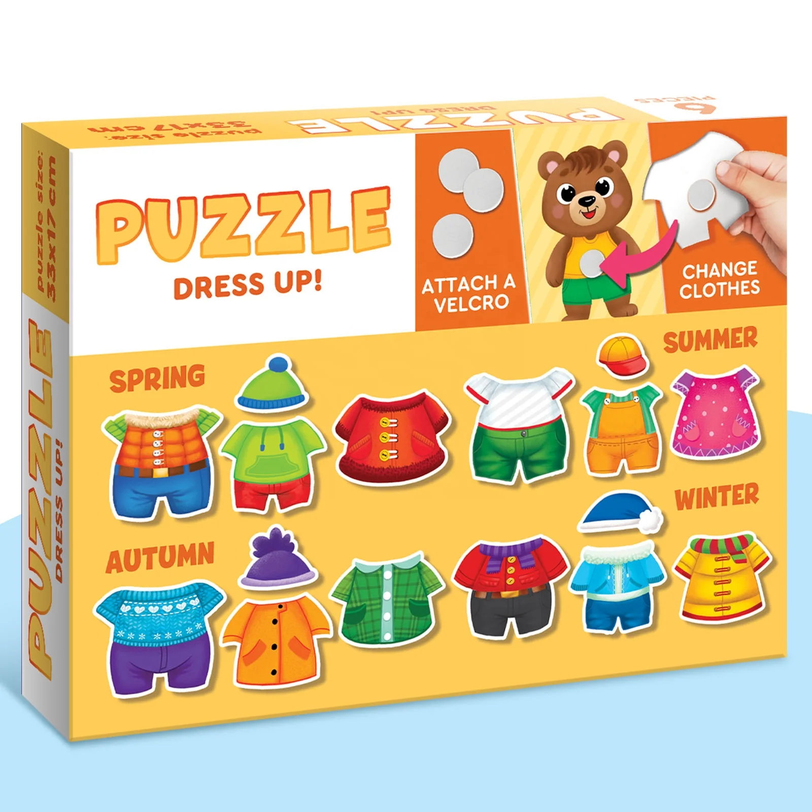 Hot Selling Product Kids Early Educational Sticky Puzzle Dress Up Puzzle Find Clothes Large Puzzle Learn Season