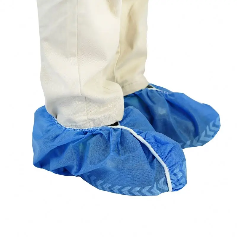 Factory Bestseller Non Woven Pe Shoe Cover Plastic Blue Cleanroom Medical Disposable Shoe Cover With High Quality