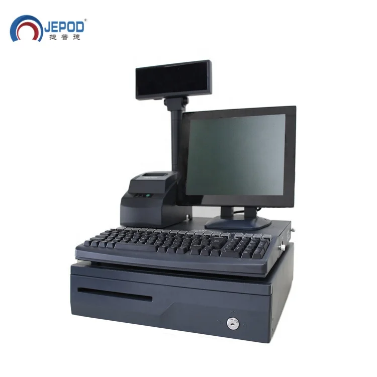 JEPOD JP-GL700 12 'сенсорный экран все в одном POS Системы кассовых аппаратов POS машина с принтером денежный ящик