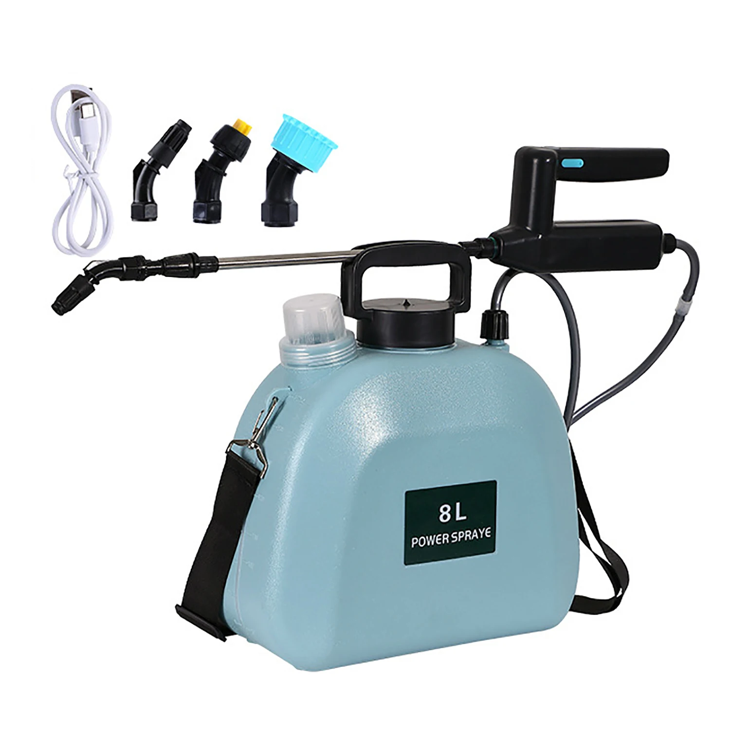 Vertak customized 8L portable shoulder garden pump sprayer battery power sprayer with water inlet