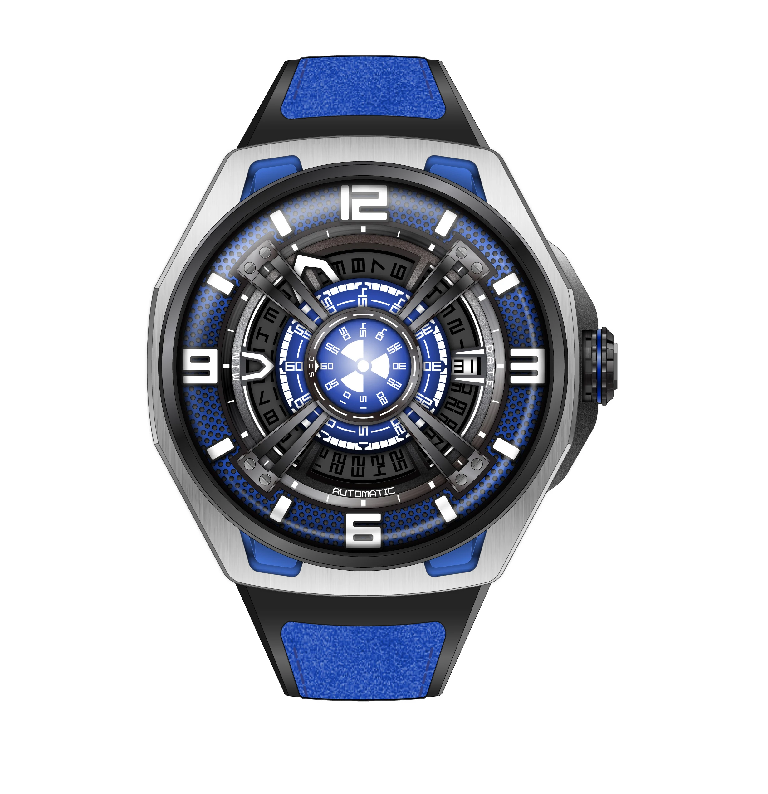 Luxury men watch  316l stainless steel automatic men watch with japan Miyota 8215 mechanical in Shenzhen Aiers Watch factory