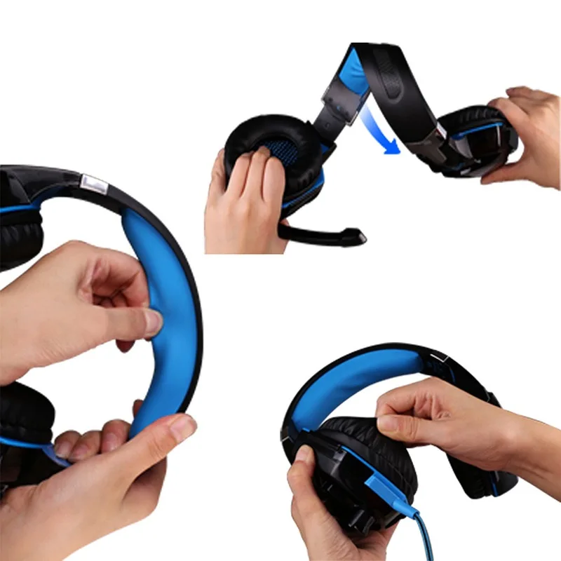 Wholesale China factory price G2000 Noise Cancelling Gaming Headphones with Mic Led Light Over Ear Wired Headset For PC Game