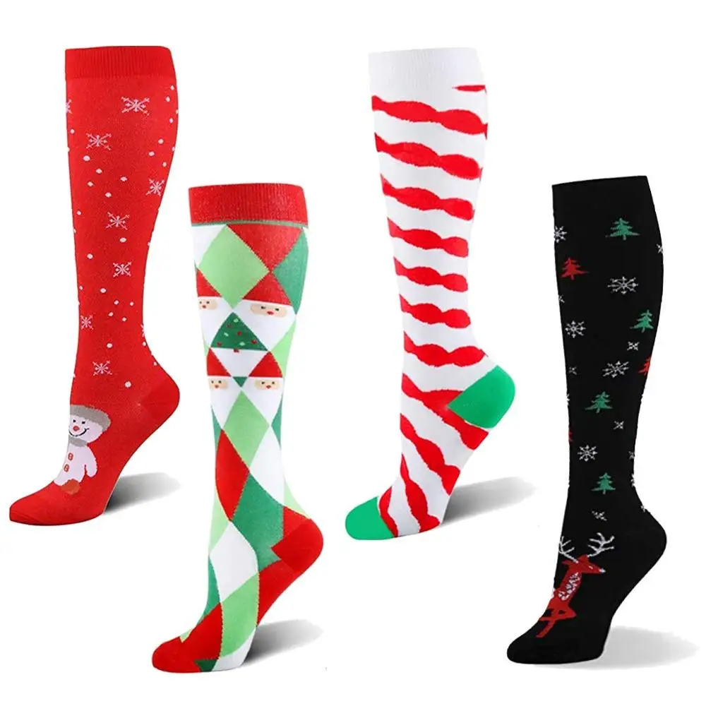 Оптовая продажа спортивные гольфы рождественские носки медицинские компрессионные для медсестер путешествий