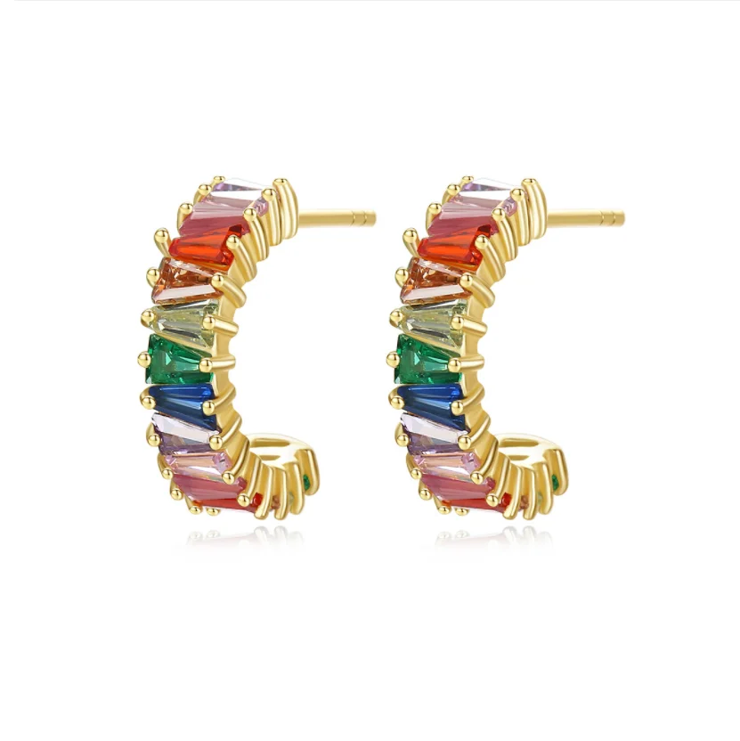 
China Silver Jewelry Manufacturer 925 Sterling Silver 18K Golated Cuff Earrings 