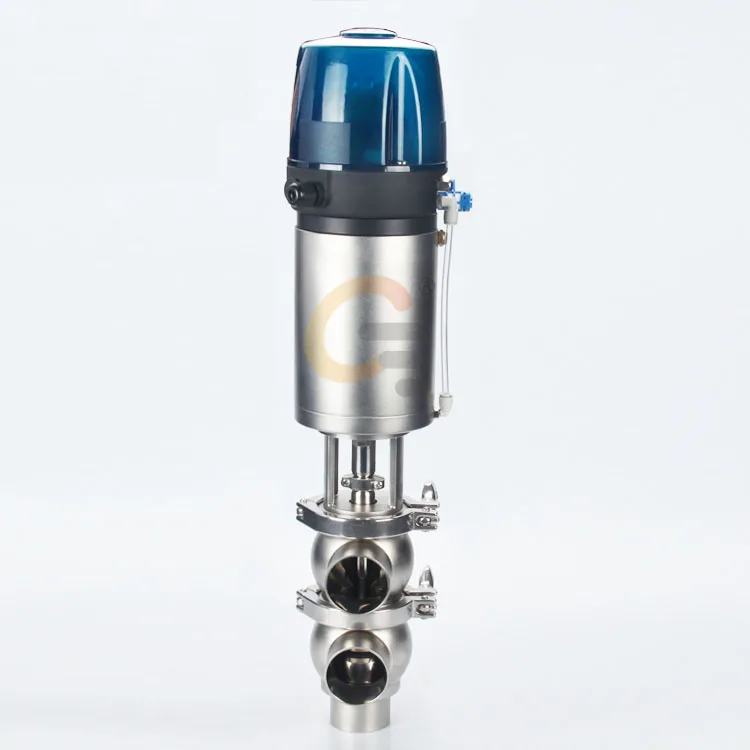 High Quality Sanitary Reversing Control Valve 304/316LStainless Steel Pneumatic Clamp Divert Seat Valve