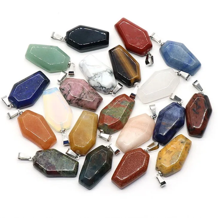 small size multi materials available  for halloween crystal crafts crystal healing stones crystal coffins pendants