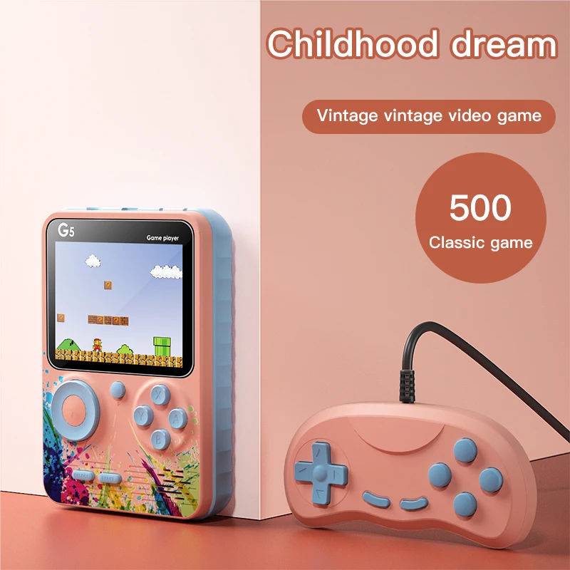 Красочные детские игрушки портативная игровая консоль для двух игроков 500 в 1 Классическая