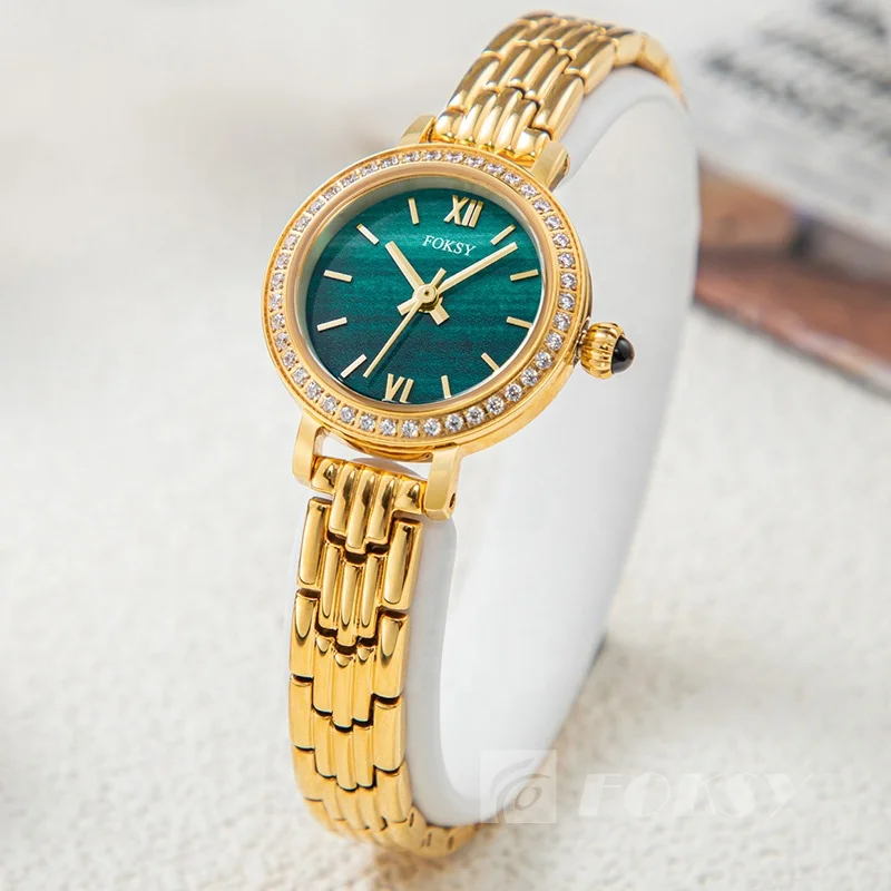 Custom watch slim 22mm small thin waterproof lades watch women rose gold oem logo stainless steel link strap watch for women