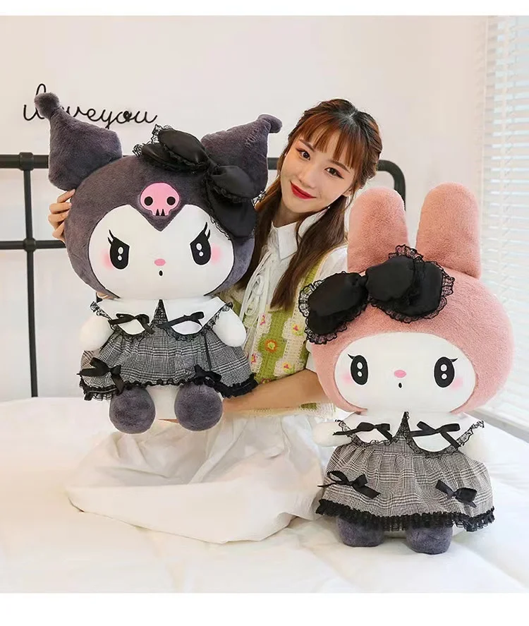 30cm Kuromi doll Melody figurehead dark department Gothic style kulomi plush toys wholesale wedding gift female