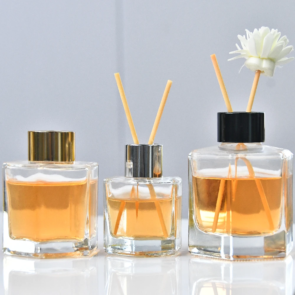 Hot Sale Hexagon 50ml 100ml 120ml Glass Bottle Scent Fragrance Car Air Freshener Luxury Rattan Reed Diffuser Perfume With Stick