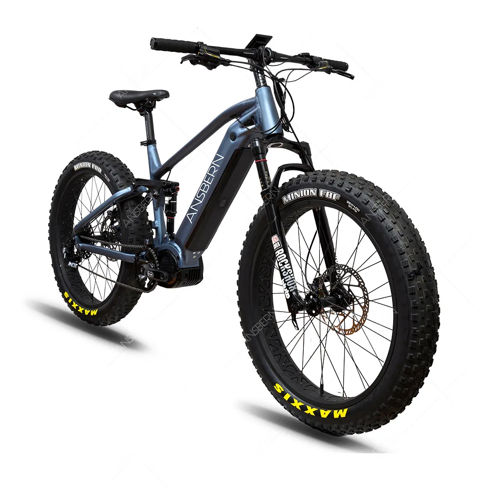 Ansbern 26/29 Inch G510 M620 48V/52V 1000W Bafang Mid Drive  Full Suspension Electric Downhill Mountain Bike With Emtb Full Susp