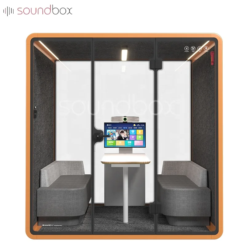 Meeting pod office cabin indoor for 4 people office booth office furniture meeting pods
