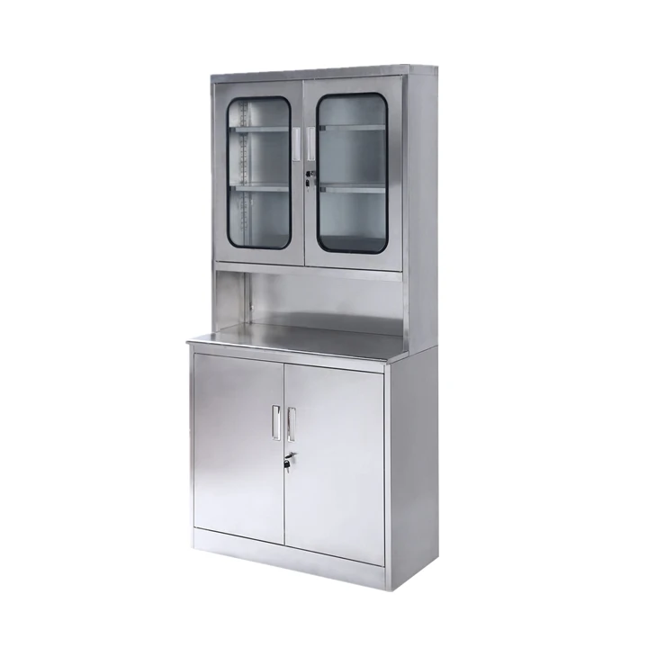 New Design Glass Door Stainless Cupboard For Hospital  Medical Instrument Cabinets