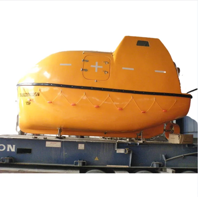 China Solas 6.5M length lifesaving lifeboat F.R.P Totally enclosed lifeboat freefall lifeboat