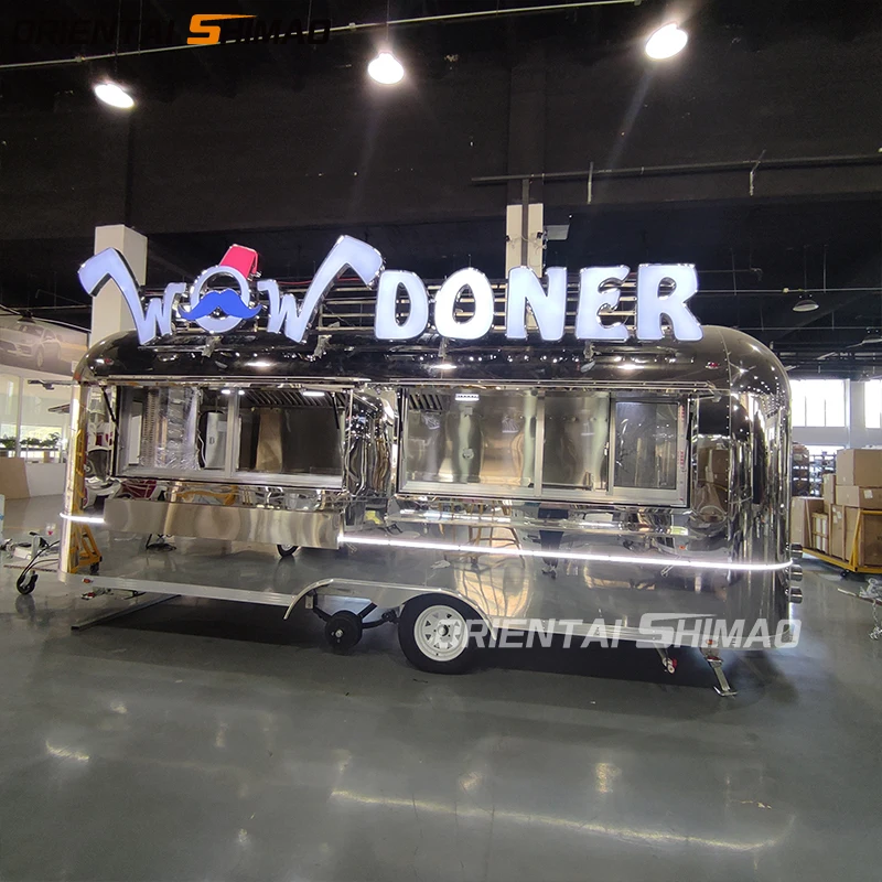 Chinese Fast Truck Food Trailer New Mobile Street Vending Carts for Ice Cream Bakery Restaurant Equipped Full Kitchen Equipment