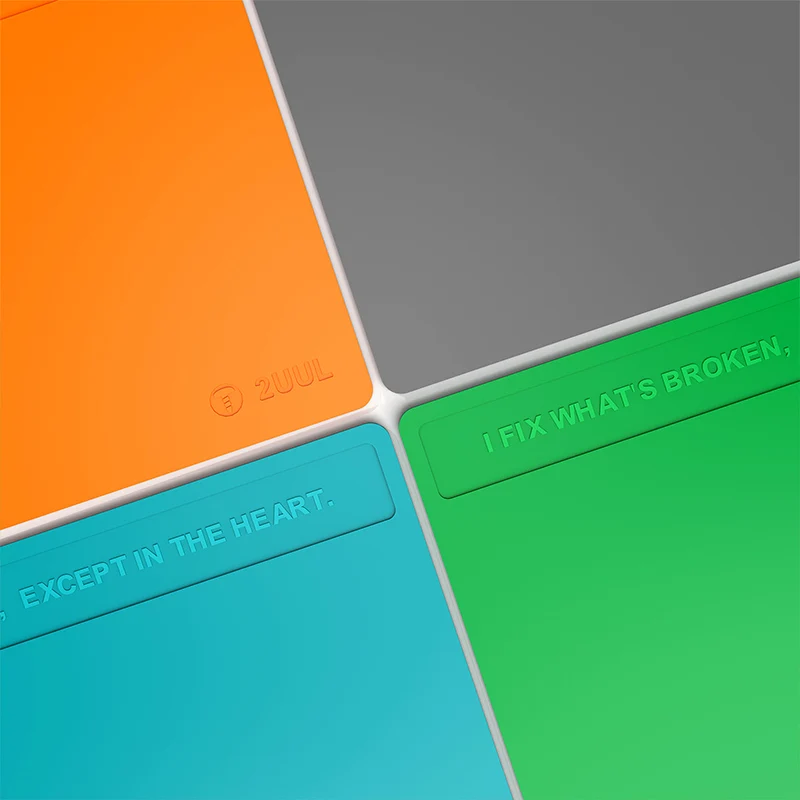 2UUL Heat Resistant Silicone Pad 400mm*280mm Anti-static Desk Platform for BGA Welding Rework Desk Organization Mat